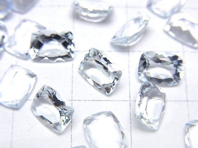 [Video]High Quality Aquamarine AAA- Loose stone Rectangle Faceted 8x6mm 2pcs