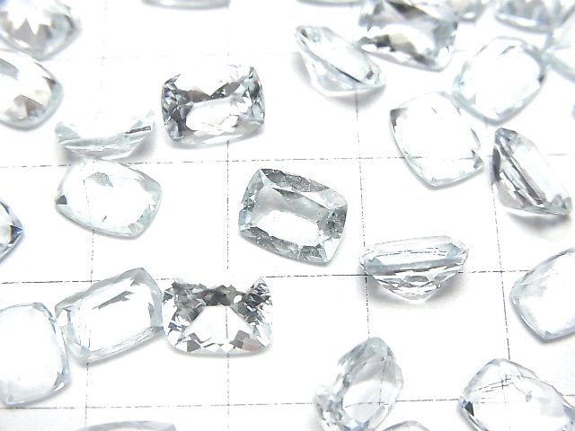 [Video]High Quality Aquamarine AAA- Loose stone Rectangle Faceted 8x6mm 2pcs