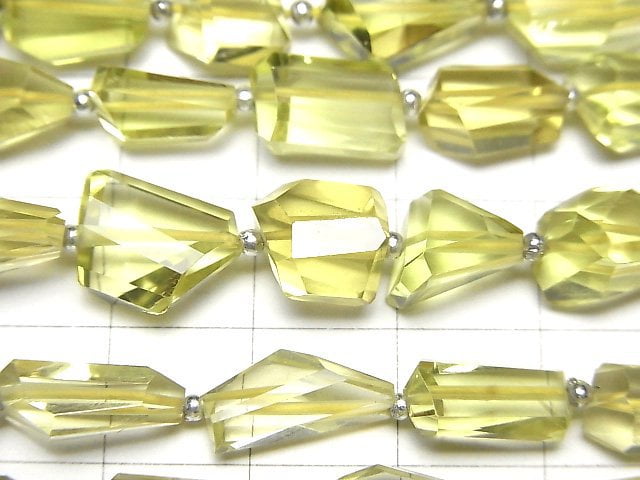 [Video]High Quality Lemon Quartz AAA- Faceted Nugget half or 1strand beads (aprx.12inch/30cm)