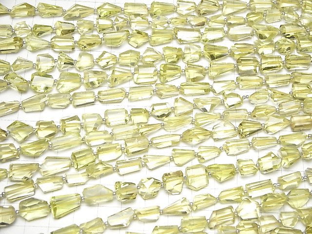 [Video]High Quality Lemon Quartz AAA- Faceted Nugget half or 1strand beads (aprx.12inch/30cm)