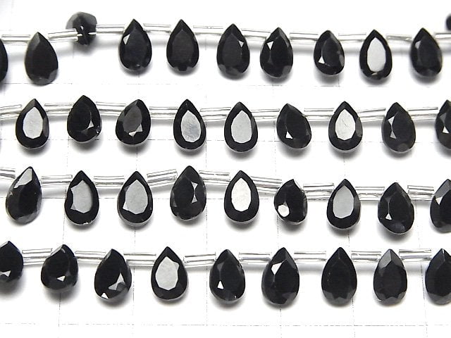 [Video]High Quality Black Spinel AAA Pear shape Faceted 8x5mm half or 1strand (28pcs )