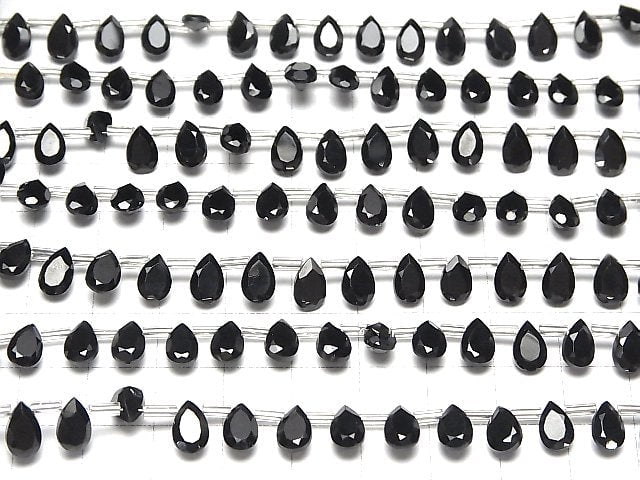 [Video]High Quality Black Spinel AAA Pear shape Faceted 8x5mm half or 1strand (28pcs )