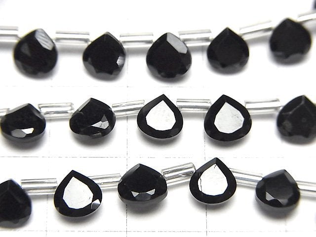 [Video]High Quality Black Spinel AAA Chestnut Faceted 6x6mm half or 1strand (18pcs )