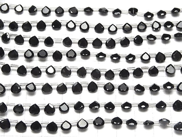 [Video]High Quality Black Spinel AAA Chestnut Faceted 6x6mm half or 1strand (18pcs )