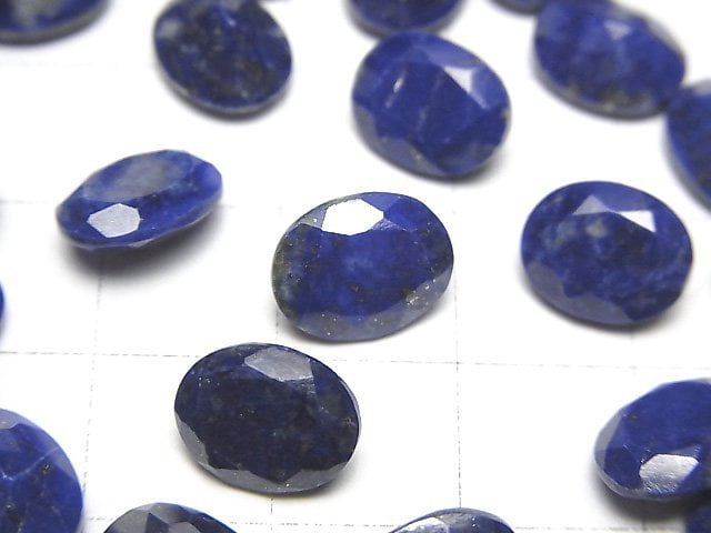 [Video]Lapislazuli AA++ Loose stone Oval Faceted 10x8mm 3pcs