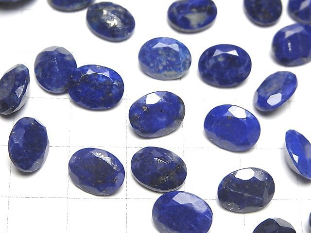 [Video]Lapislazuli AA++ Loose stone Oval Faceted 10x8mm 3pcs