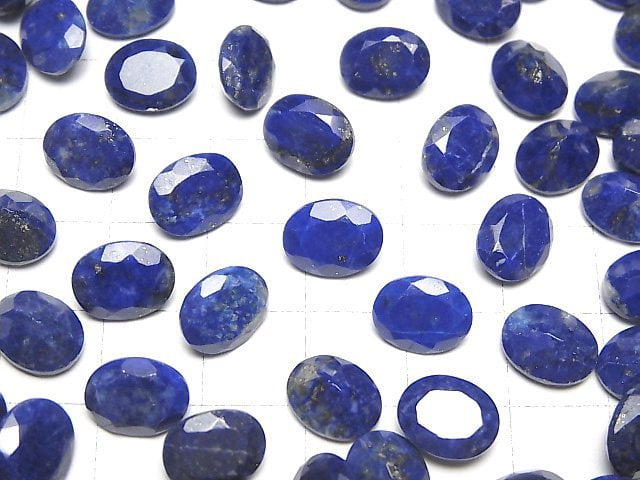 [Video]Lapislazuli AA++ Loose stone Oval Faceted 10x8mm 3pcs