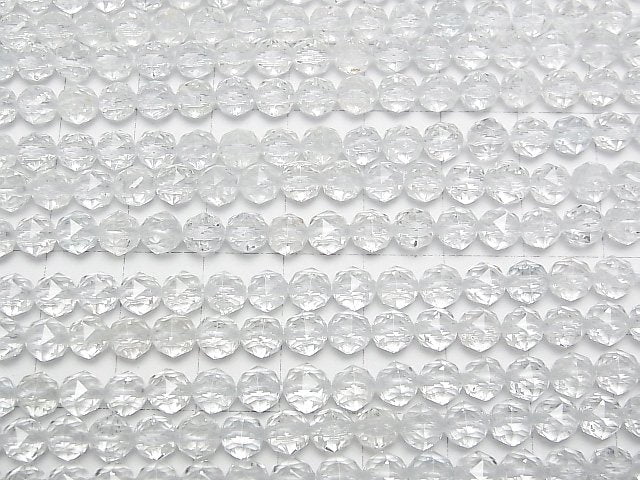 [Video] High Quality! Natural White Topaz AAA- Star Faceted Round 5.5mm half or 1strand beads (aprx.15inch/37cm)