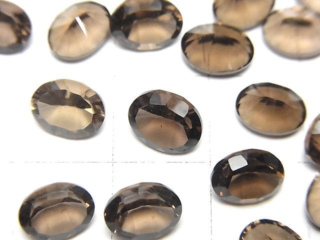 [Video]High Quality Smoky Quartz AAA Loose stone Oval Concave Cut 8x6mm 5pcs