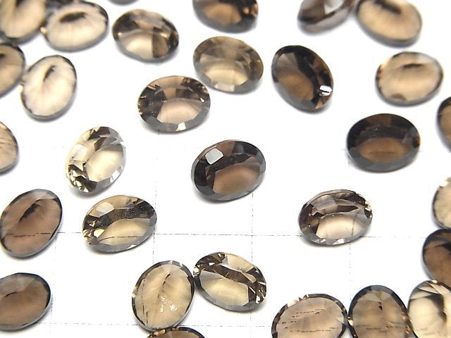 [Video]High Quality Smoky Quartz AAA Loose stone Oval Concave Cut 8x6mm 5pcs