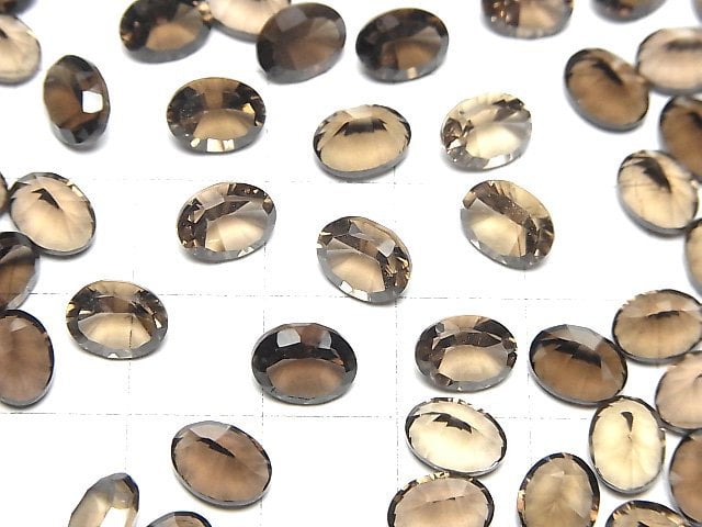 [Video]High Quality Smoky Quartz AAA Loose stone Oval Concave Cut 8x6mm 5pcs