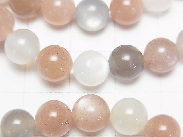 [Video] Multi-color Moonstone AA++ Round 8mm Bracelet