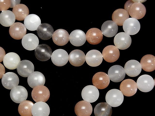 [Video] Multi-color Moonstone AA++ Round 8mm Bracelet