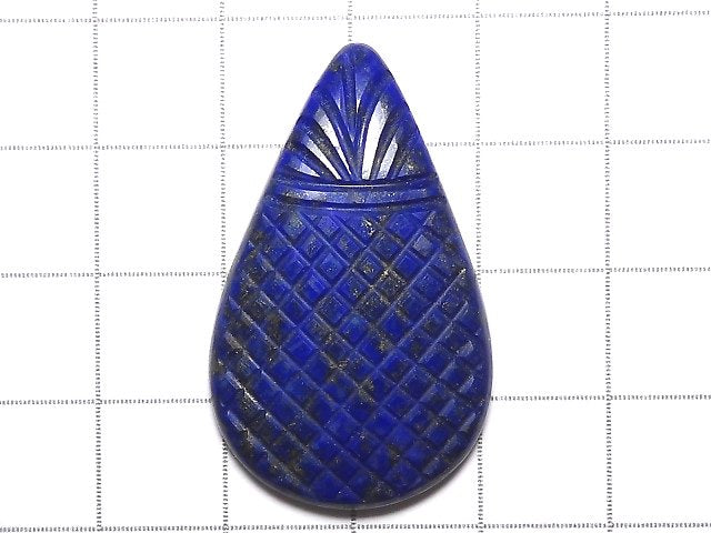 [Video][One of a kind] Lapislazuli AAA Carved Cabochon 1pc NO.4