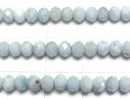 [Video]High Quality! Larimar Pectolite AA++ Faceted Button Rondelle 4x4x3mm 1/4 or 1strand beads (aprx.15inch/37cm)