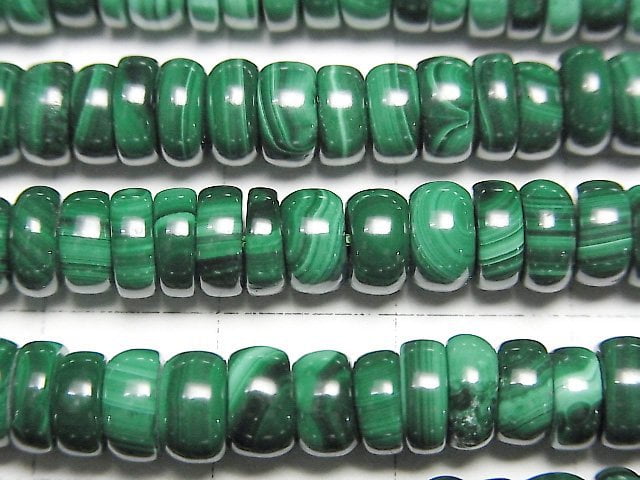 [Video]Malachite AAA Roundel 6x6x3mm half or 1strand beads (aprx.15inch/37cm)