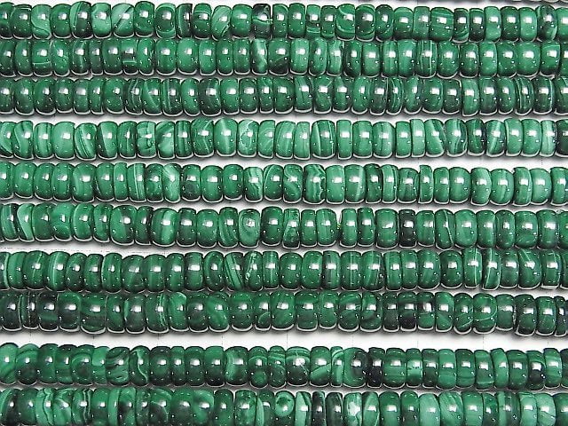 [Video]Malachite AAA Roundel 6x6x3mm half or 1strand beads (aprx.15inch/37cm)