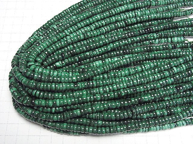 [Video]Malachite AAA Roundel 6x6x3mm half or 1strand beads (aprx.15inch/37cm)