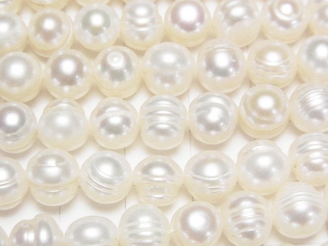 [Video] Fresh Water Pearl AA Wrinkle Potato 8-9mm White 1strand beads (aprx.13inch/33cm)