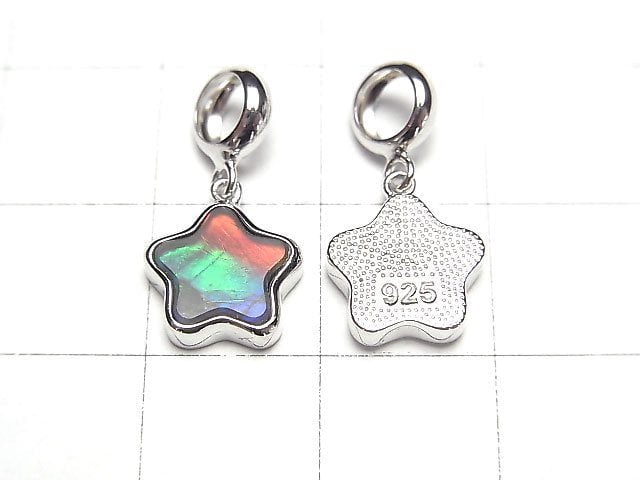 [Video] High Quality Canada Ammolite AAA Star Motif Pendant 9.5x9.5x2.5mm Silver925