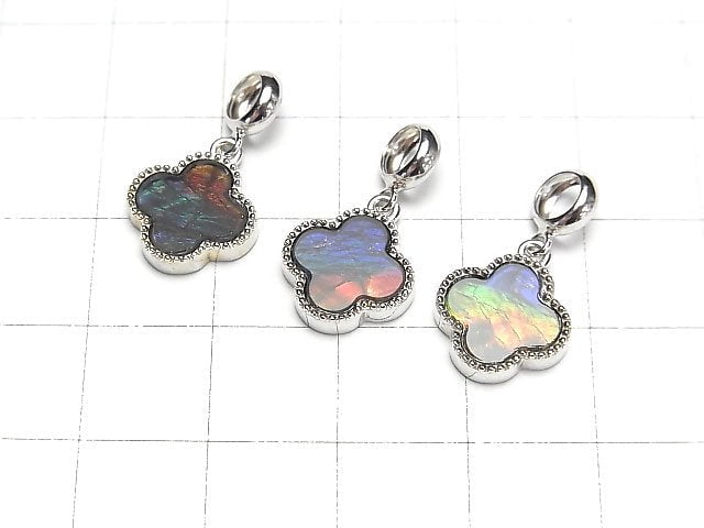 [Video] High Quality Canada Ammolite AAA Clover Pendant 11.5x11.5x2.5mm Silver925