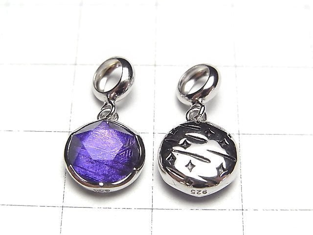 [Video] Meteorite (Muonionalusta ) Pendant Purple Single Sided Finish 9mm Silver925