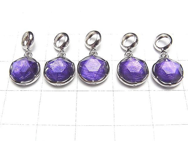 [Video] Meteorite (Muonionalusta ) Pendant Purple Single Sided Finish 9mm Silver925