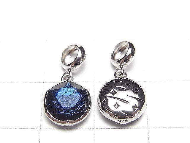 [Video] Meteorite (Muonionalusta ) Pendant Blue Single Sided Finish 9mm Silver925