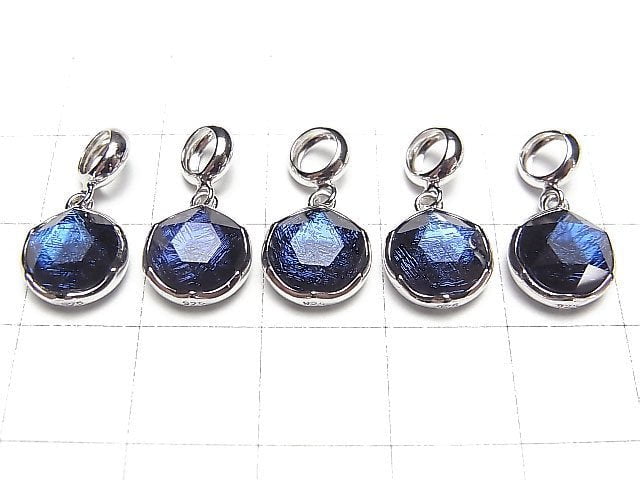 [Video] Meteorite (Muonionalusta ) Pendant Blue Single Sided Finish 9mm Silver925