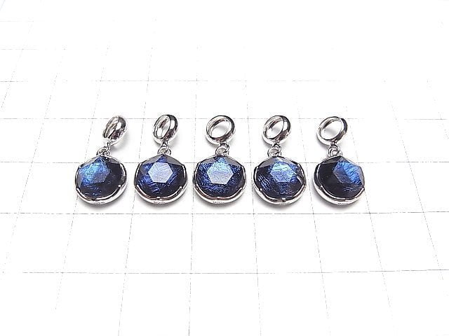 [Video] Meteorite (Muonionalusta ) Pendant Blue Single Sided Finish 9mm Silver925