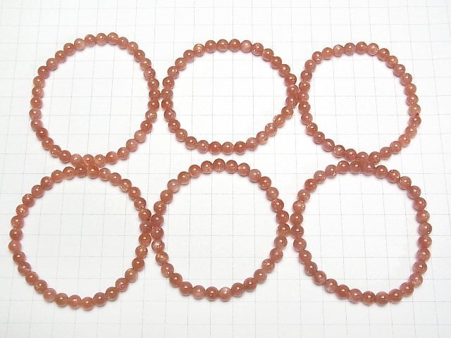 [Video] Sunstone AAA- Round 6mm Bracelet