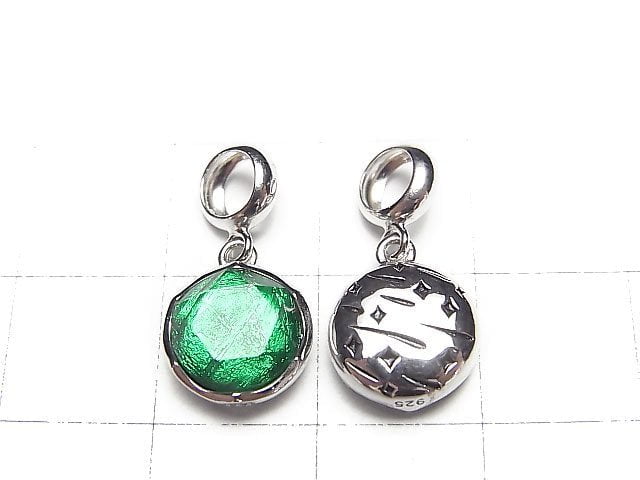 [Video] Meteorite (Muonionalusta ) Pendant Green Single Sided Finish 9mm Silver925