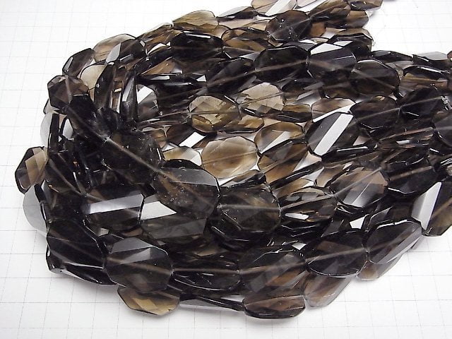 [Video]Smoky Quartz AA++ Faceted Nugget half or 1strand beads (aprx.15inch/38cm)