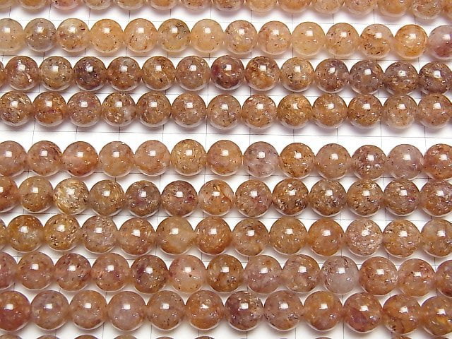 [Video] Brown Aventurine Quartz Round 8mm half or 1strand beads (aprx.15inch/37cm)