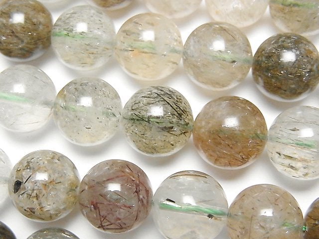 Tourmalinated Quartz Gemstone Beads