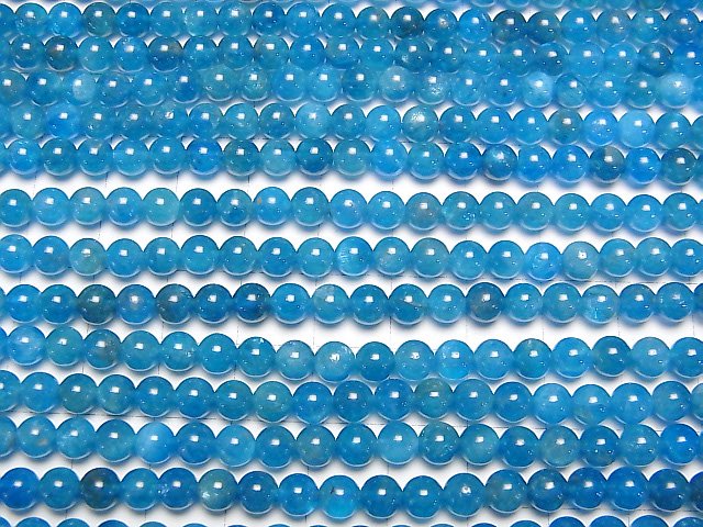 [Video] Madagascar Apatite AAA- Round 5mm 1strand beads (aprx.15inch/37cm)