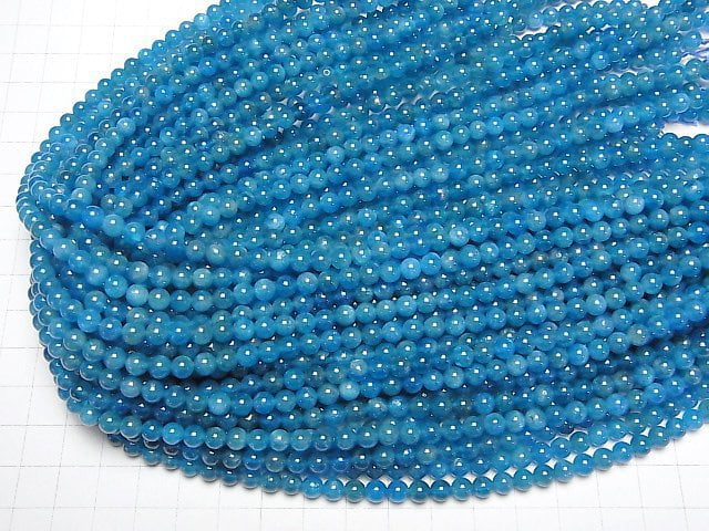 [Video] Madagascar Apatite AAA- Round 5mm 1strand beads (aprx.15inch/37cm)