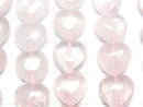 [Video]Rose Quartz AAA- Vertical Hole Heart 10x10mm 1strand beads (aprx.15inch/37cm)