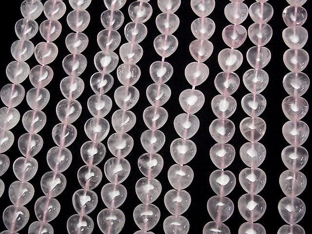 [Video]Rose Quartz AAA- Vertical Hole Heart 10x10mm 1strand beads (aprx.15inch/37cm)