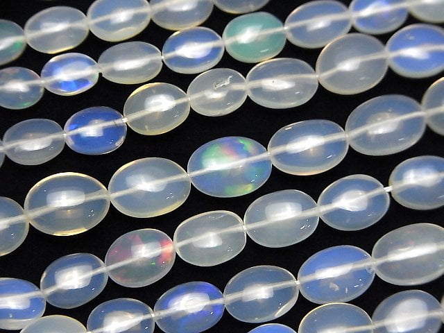 [Video]High Quality Ethiopia Opal AA++ Oval 1strand beads (aprx.15inch/38cm)