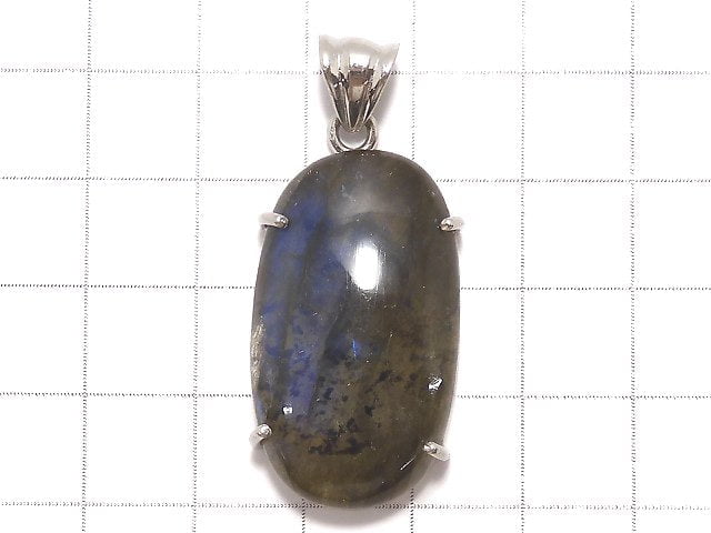 [Video][One of a kind] High Quality Blue Labradorite AAA Pendant Silver925 NO.97
