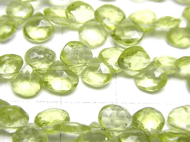 [Video]High Quality Peridot AA++ Chestnut Faceted Briolette half or 1strand beads (aprx.7inch/18cm)