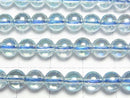 [Video] Aqua Aura Crystal Quartz Round 6mm half or 1strand beads (aprx.15inch/38cm)