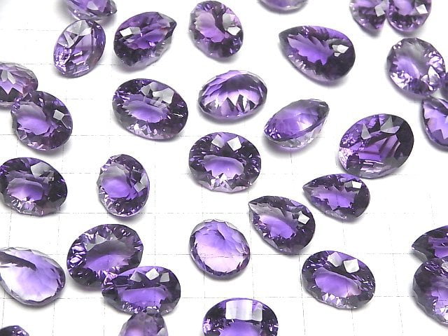 [Video]High Quality Amethyst AAA Loose stone mix shape laser cut 3pcs