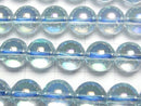 [Video] Aqua Aura Crystal Quartz Round 10mm half or 1strand beads (aprx.15inch/36cm)