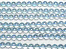 [Video] Aqua Aura Crystal Quartz Round 10mm half or 1strand beads (aprx.15inch/36cm)