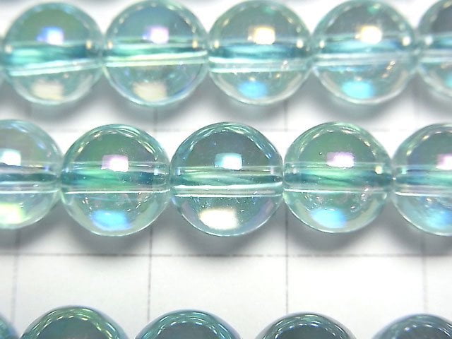 [Video] Lake Blue Flash Crystal Round 8mm half or 1strand beads (aprx.15inch/38cm)