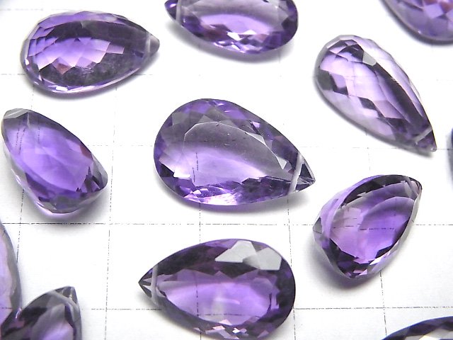[Video] High Quality Amethyst AAA Pear shape Faceted size mix 2pcs