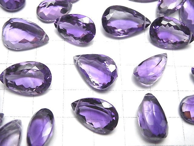 [Video] High Quality Amethyst AAA Pear shape Faceted size mix 2pcs