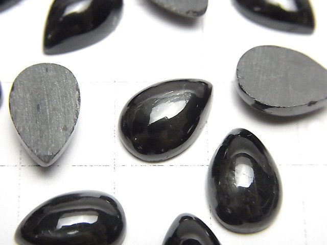 [Video]Black Star Diopside Pear shape Cabochon 12x8mm 3pcs